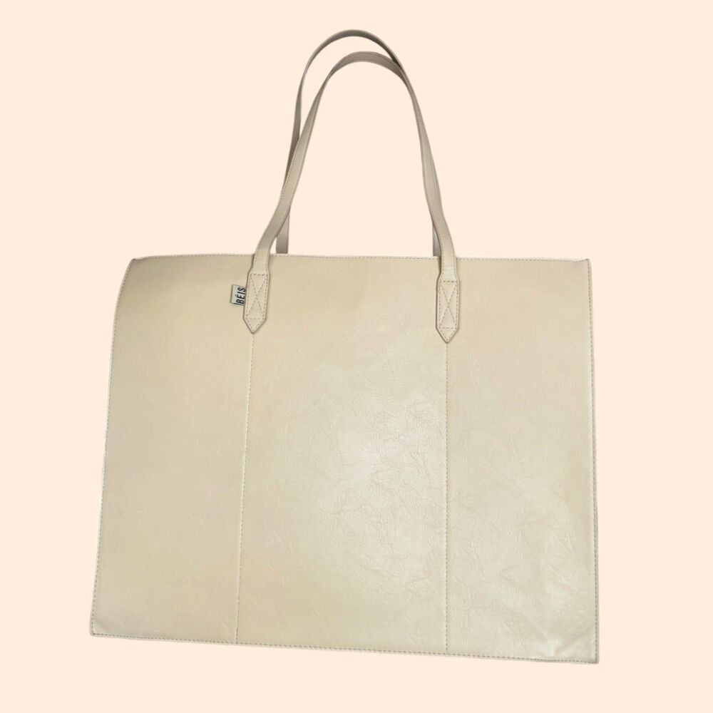 BEIS Large Work Tote Bag Beige